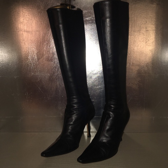 jimmy choo black leather boots
